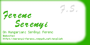 ferenc serenyi business card
